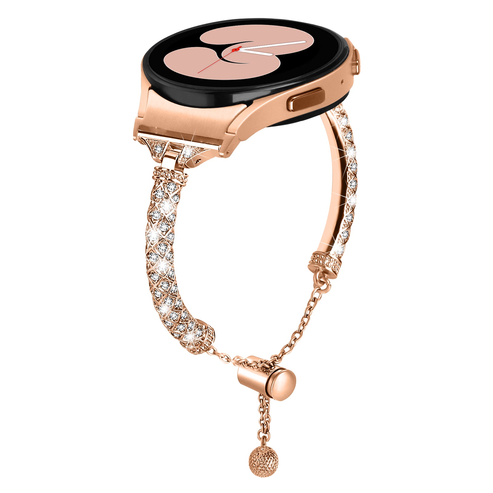 Metal Watch Band for Samsung Galaxy Watch 6 40mm 44mm Rhinestone Decor Copper Strap Bracelet with Connector Metal Watch Band for Samsung Galaxy Watch 6 40mm 44mm Rhinestone Decor Copper Strap Bracelet with Connector